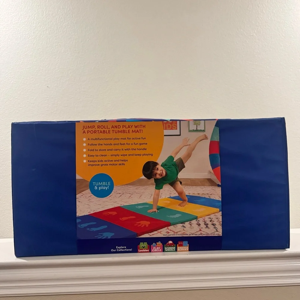 BATTAT Mini Gymnastics Mat with Foldable, Multicolor Design (S-M) . NEW
